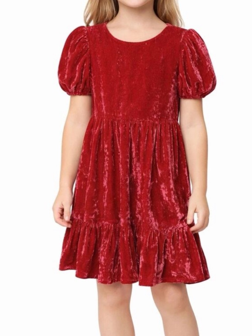 Crewcuts Crushed Velvet Red Dress size 10